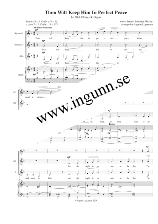 Thou wilt keep him in perfect peace - SSA & organ